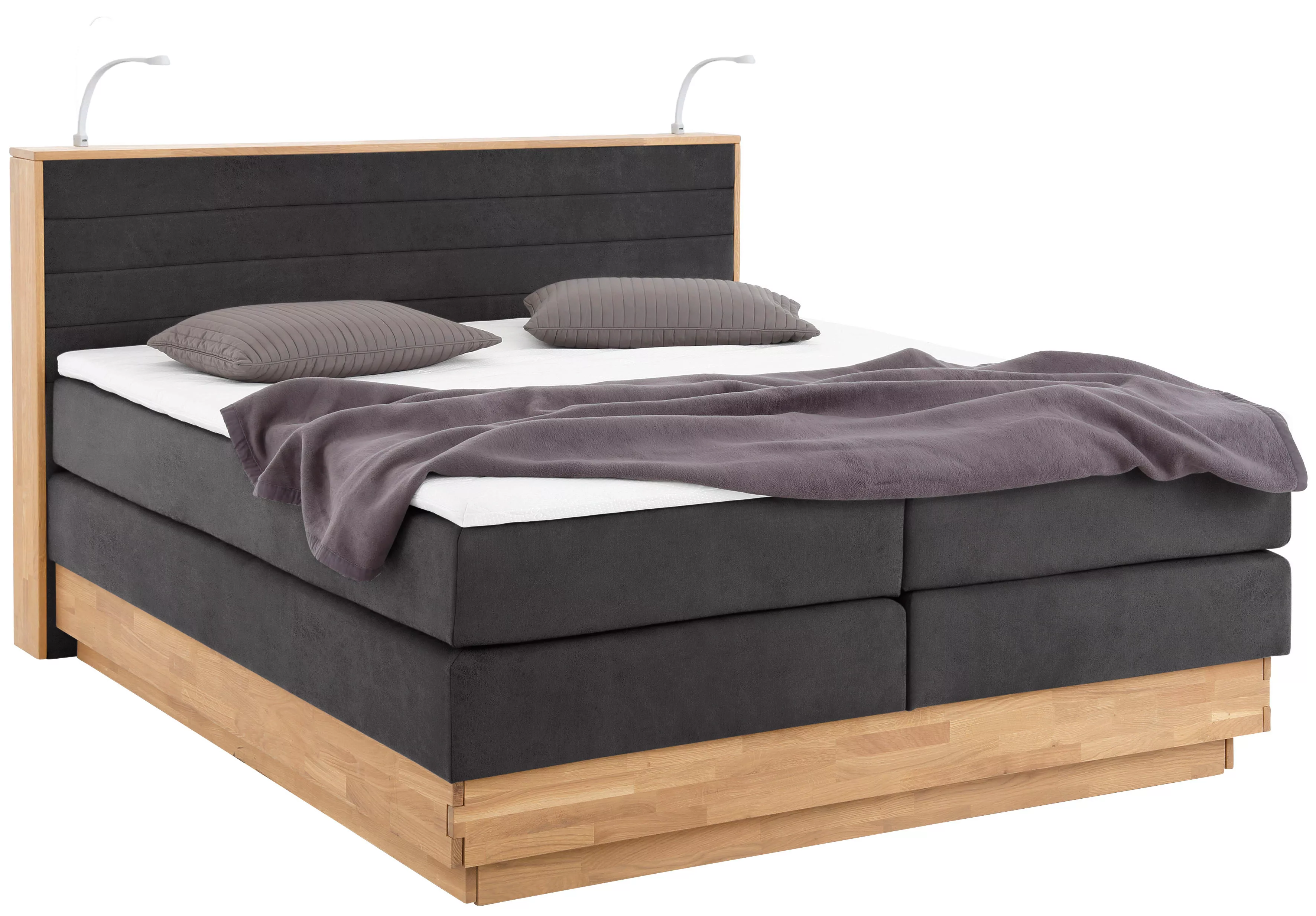 Home affaire Boxspringbett Cavan, Eiche, inkl. Bettkasten & Topper, verschi günstig online kaufen