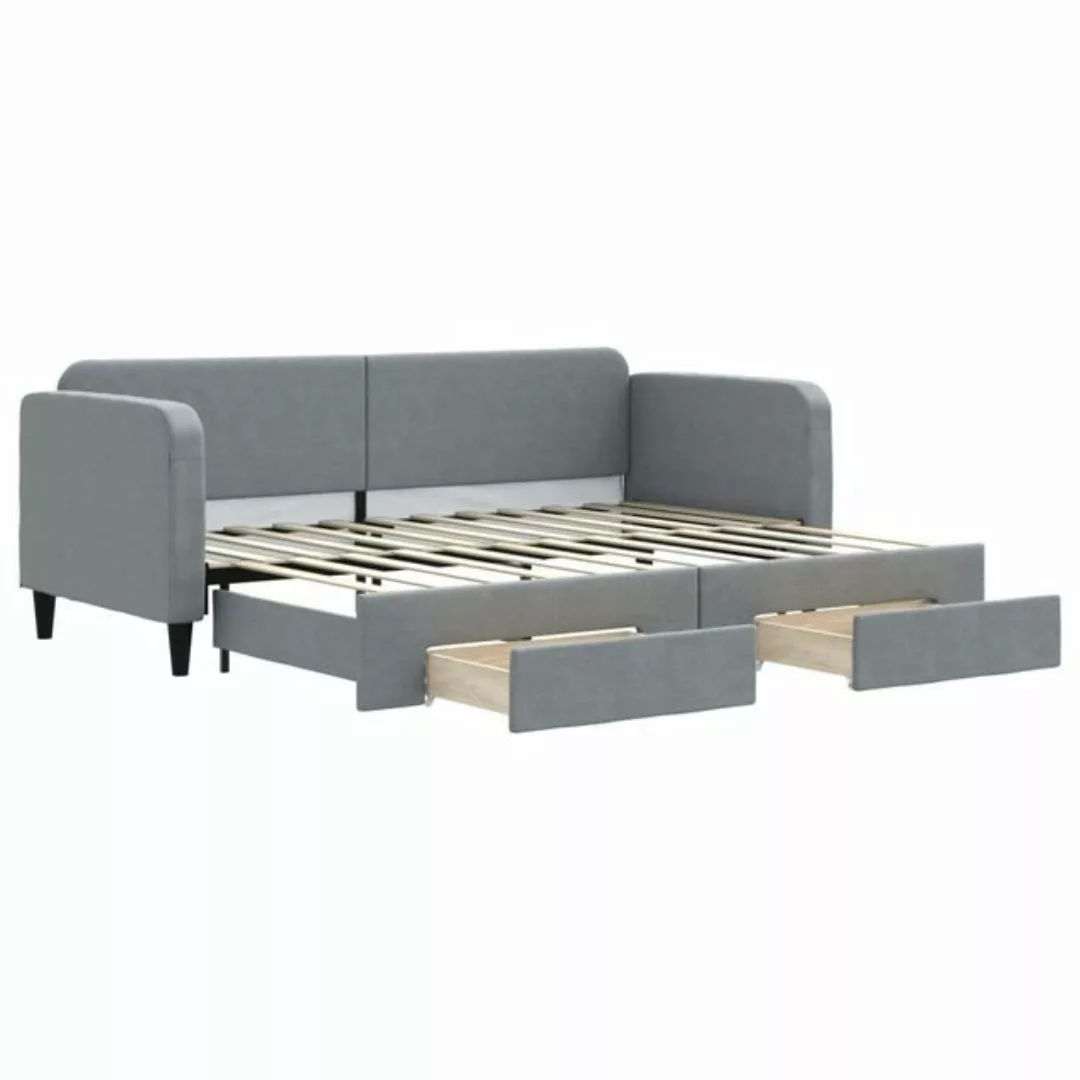 vidaXL Bett Tagesbett Ausziehbar mit Schubladen Hellgrau 80x200 cm Stoff günstig online kaufen