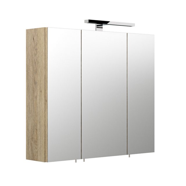 Spiegelschrank 70cm Sonoma-Eiche Nb. TALONA-02 mit LED-Beleuchtung, B/H/T: günstig online kaufen