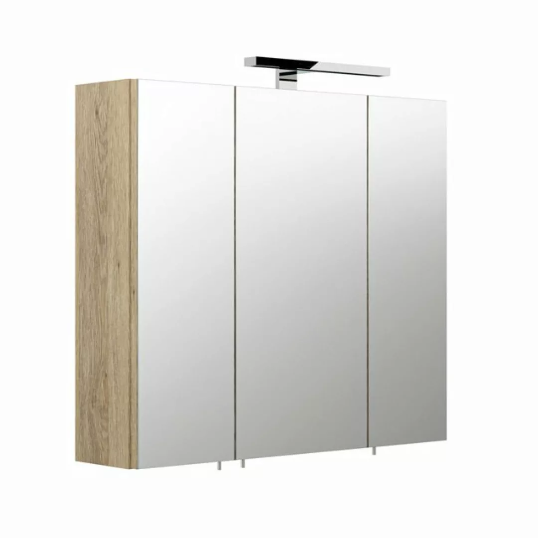 Lomadox Spiegelschrank TALONA-02 70cm Sonoma-Eiche Nb. mit LED-Beleuchtung, günstig online kaufen