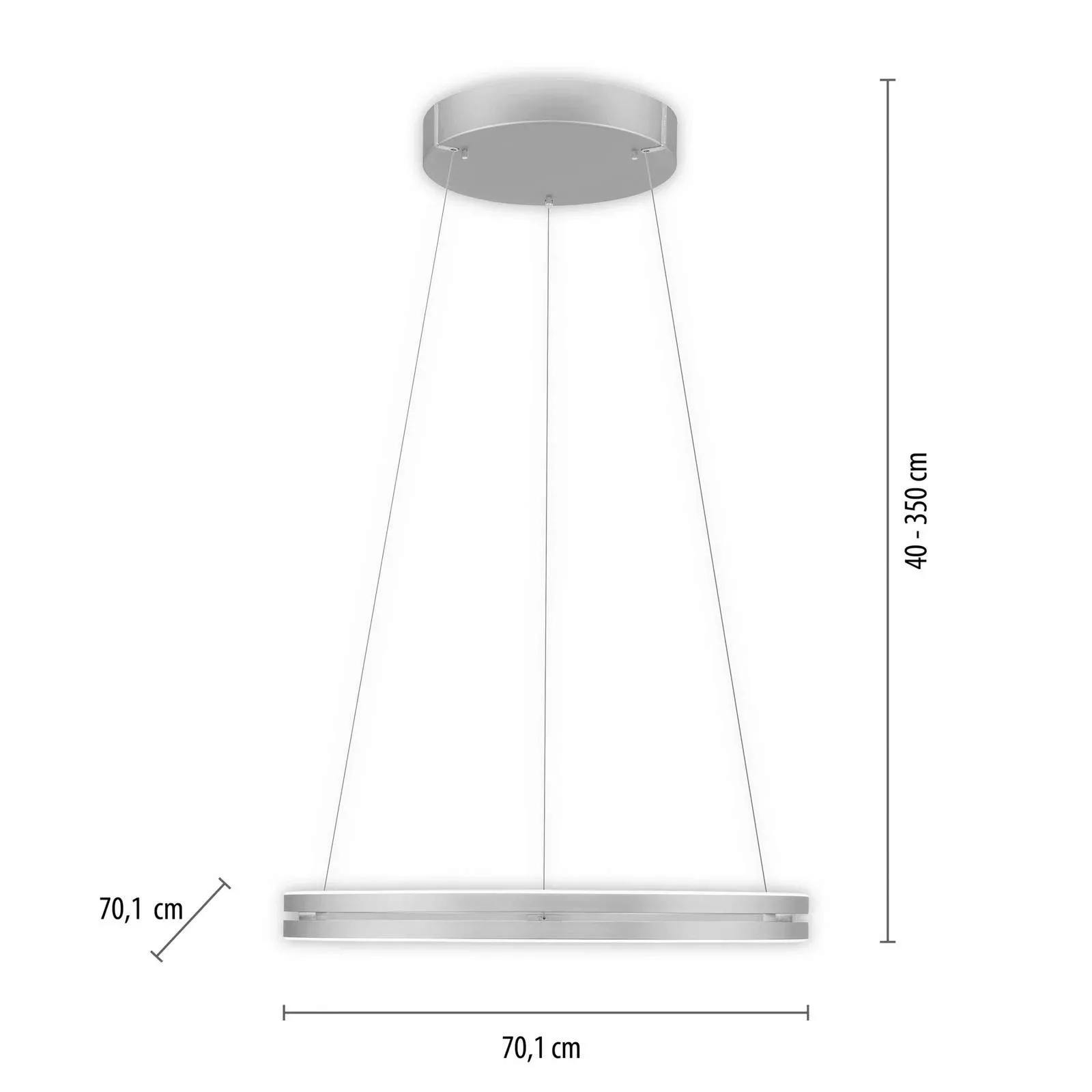 PURE LED-Hängeleuchte E-Loop aluminium Ø 70 cm Aluminium CCT günstig online kaufen