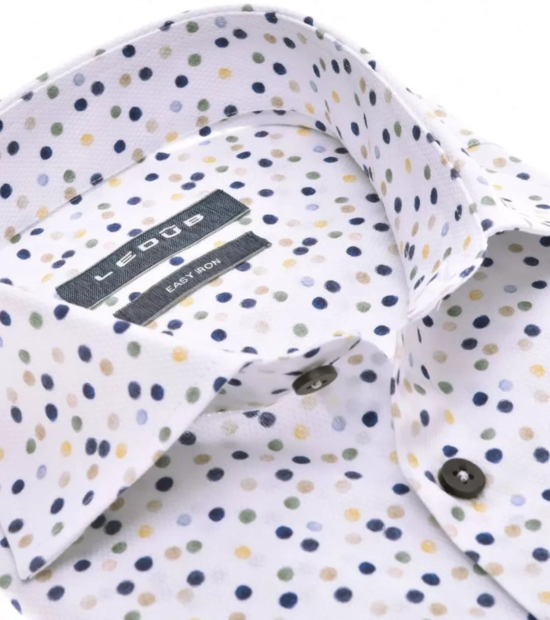 Ledub Hemd Weiß Punkte - Größe 43 günstig online kaufen