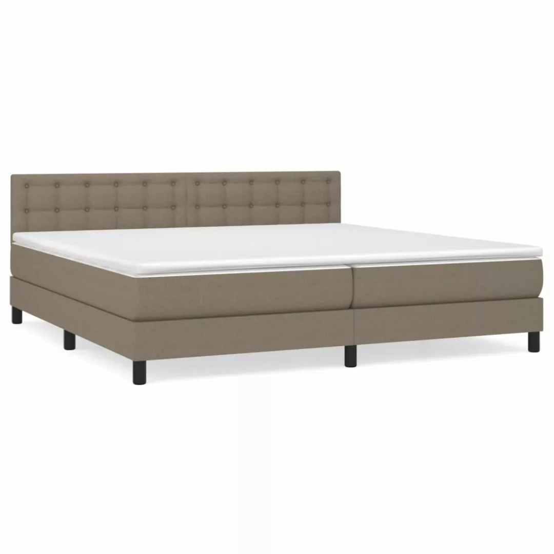 Vidaxl Boxspringbett Mit Matratze Taupe 200x200 Cm Stoff günstig online kaufen