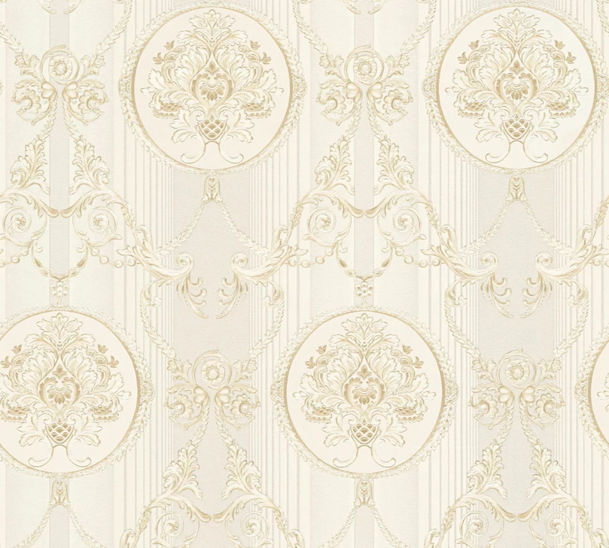 Bricoflor Elegante Tapete in Creme Weiß Ess und Schlafzimmer Barocktapete E günstig online kaufen