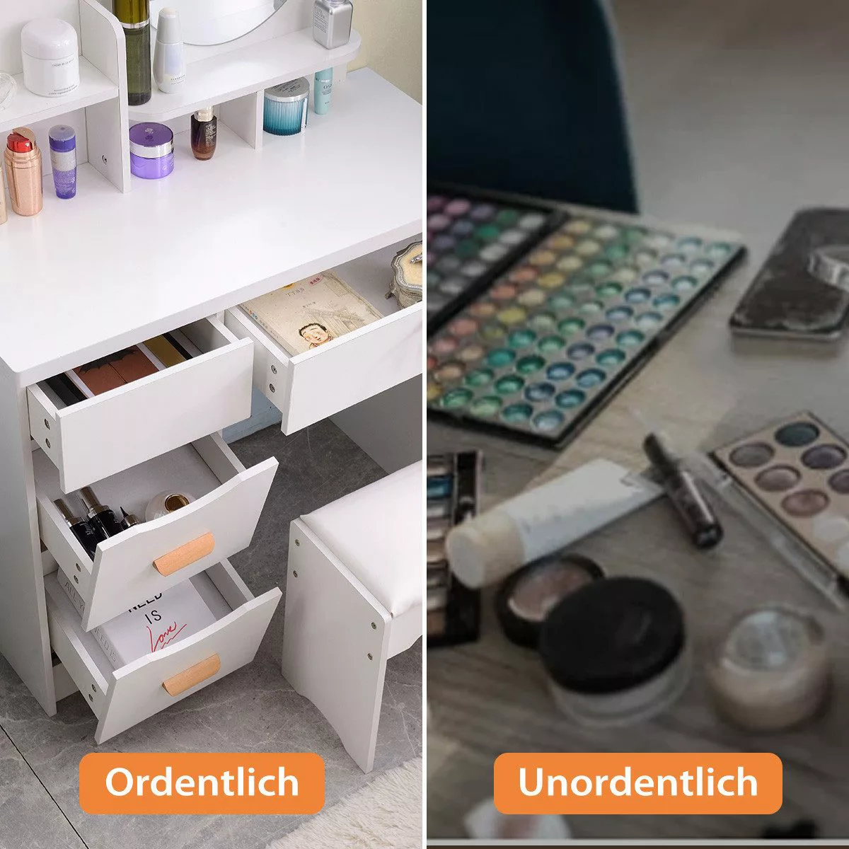 Simloveve Schminktisch mit LED-Beleuchtung Einstellbarer Helligkeit,mit günstig online kaufen