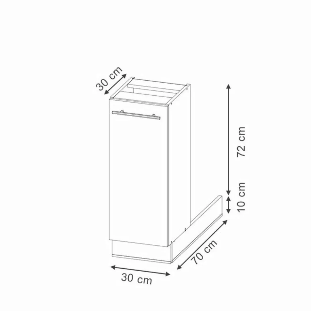 Vicco Unterschrank Fame-Line, Dunkelblau Hochglanz/Goldkraft Eiche, 30 cm o günstig online kaufen