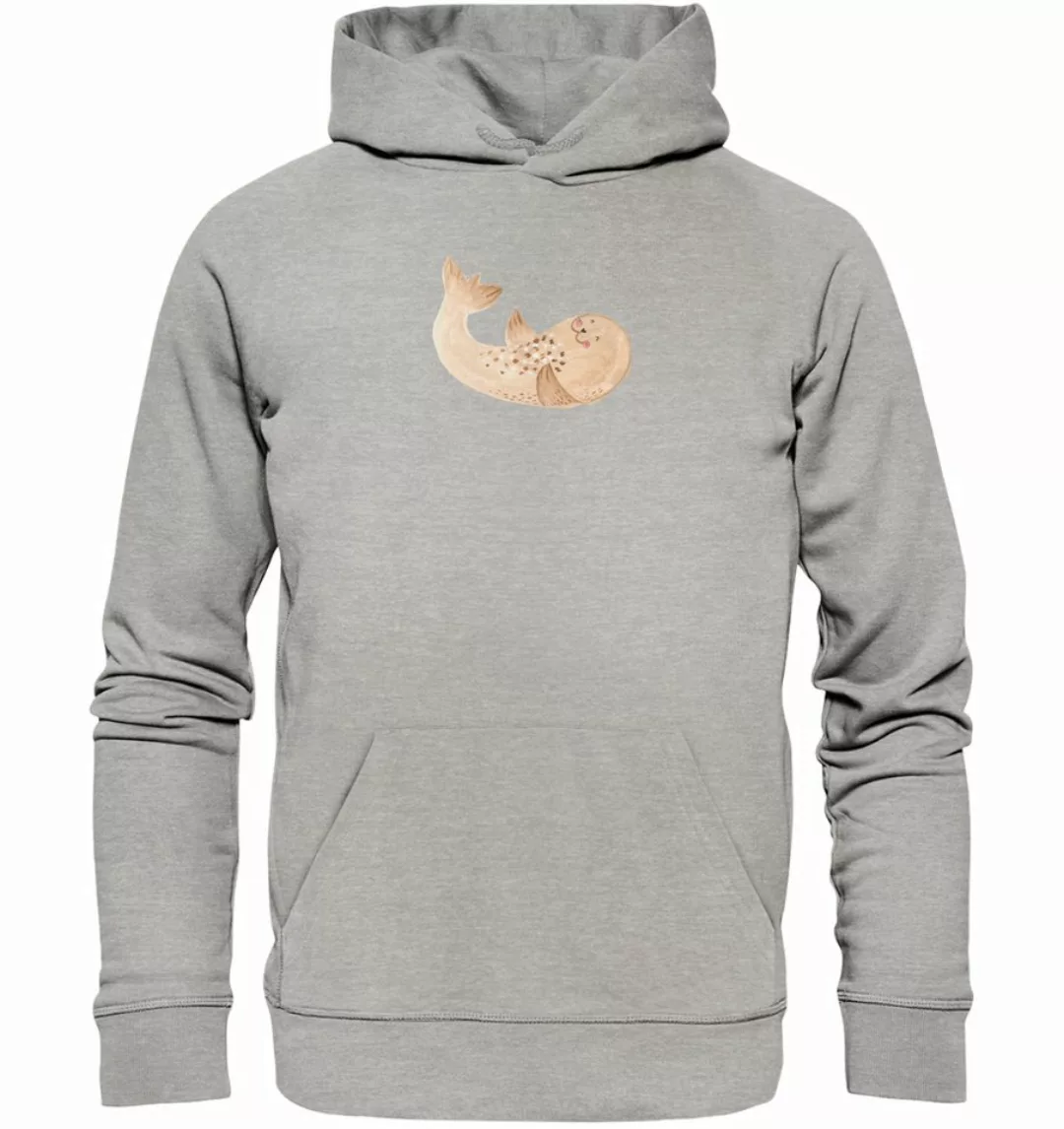 Mr. & Mrs. Panda Hoodie Größe S Robbe Liegen - Heather Grey - Geschenk, Kap günstig online kaufen