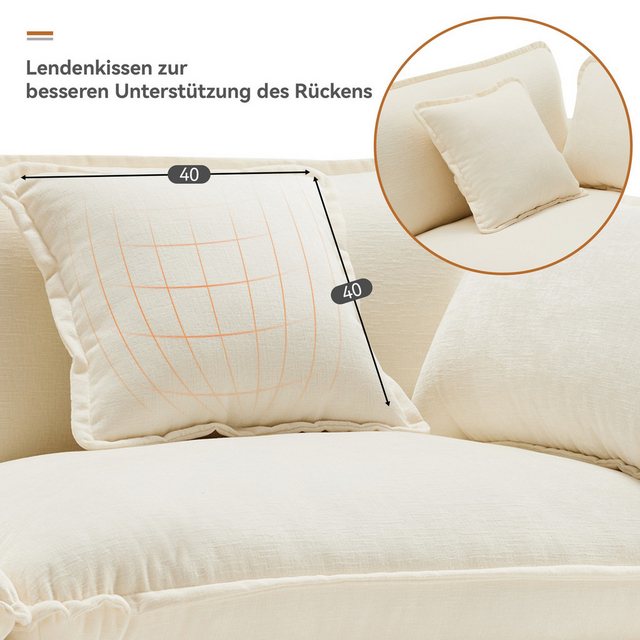 BlingBin Big-Sofa Dreisitzer-Sofa, Polstersofa, Ecksofa mit Fußstütze, 1er günstig online kaufen