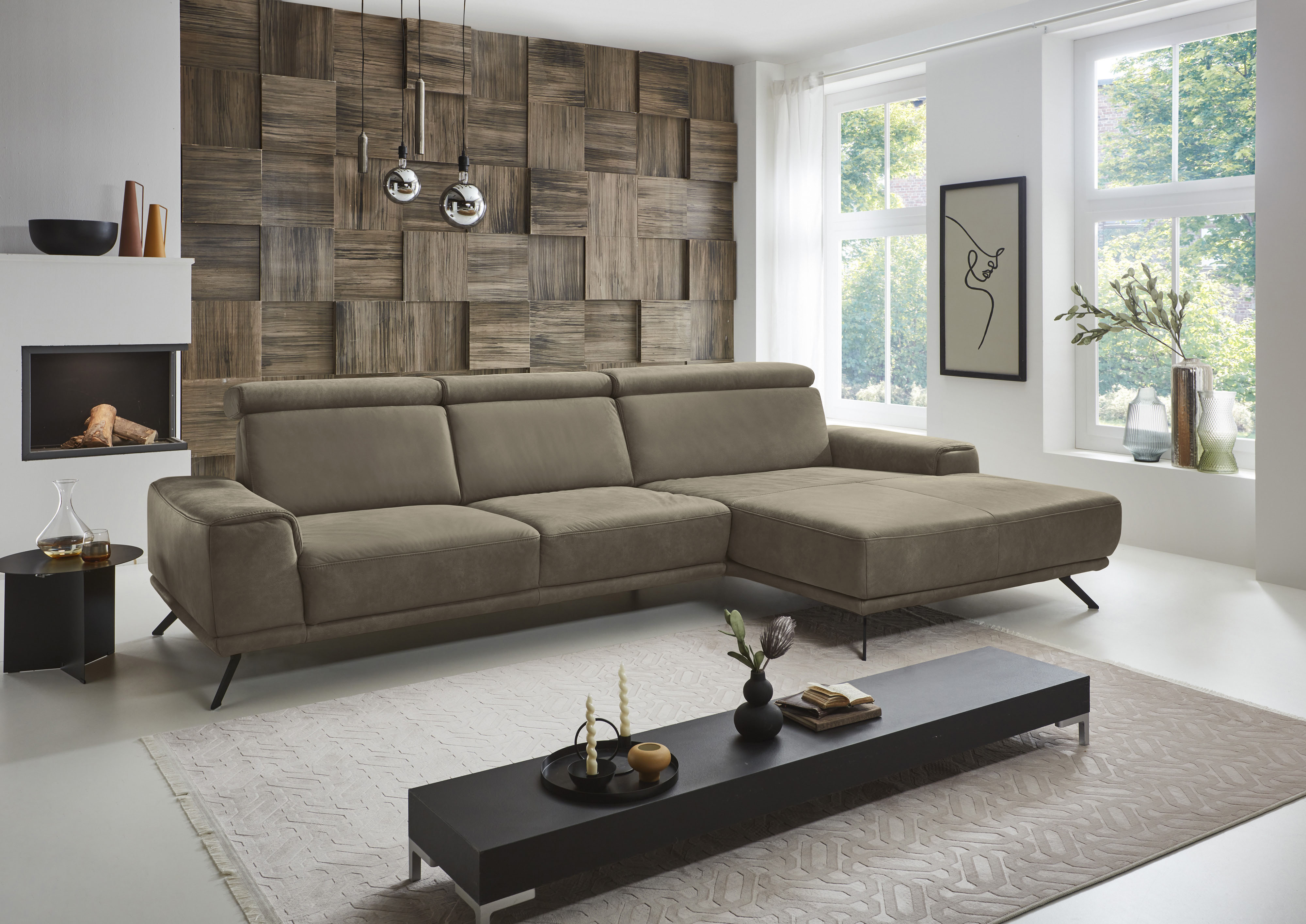 Die PlanBar Ecksofa "PN-EM22041 L-Form", wahlweise motorisches Canape oder günstig online kaufen