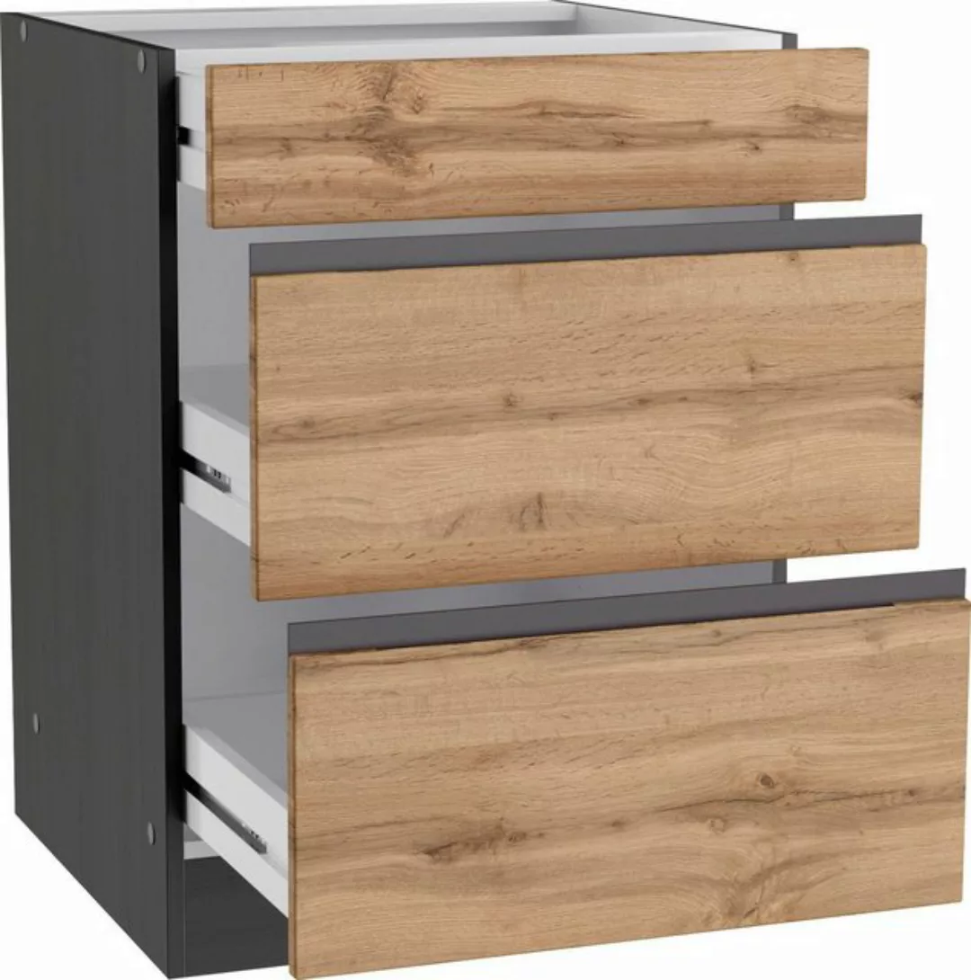 KOCHSTATION Unterschrank KS-Riesa Breite 60 cm, MDF-Fronten günstig online kaufen