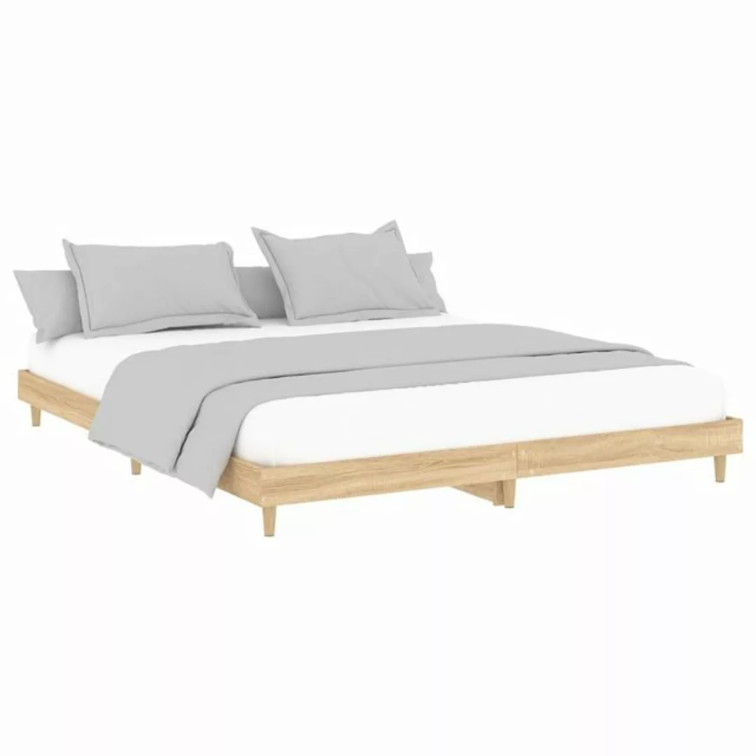 furnicato Bettgestell Sonoma-Eiche 200x200 cm Holzwerkstoff (1-tlg) günstig online kaufen