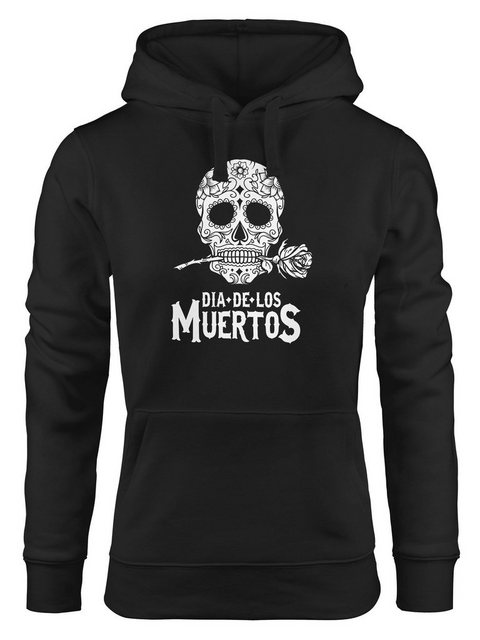 Neverless Hoodie Hoodie Damen Sugar Skull Dia De Los Muertos Totenkopf mit günstig online kaufen