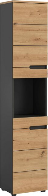 xonox.home Hochschrank Artisan Nachbildung/Basalt grau B/H/T: 38x193x34 cm günstig online kaufen