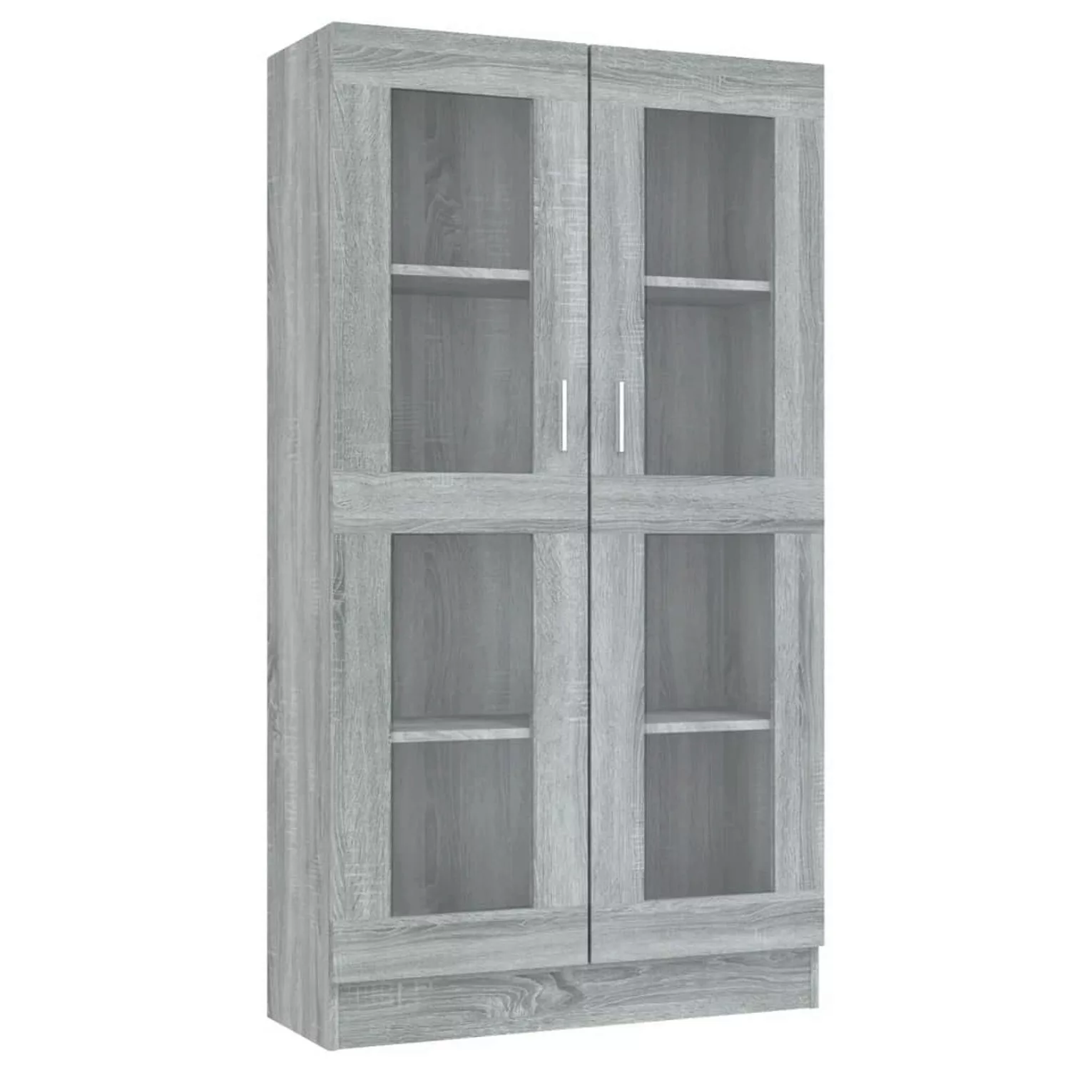 vidaXL Vitrine Vitrinenschrank Grau Sonoma 82,5x30,5x150 cm Spanplatte Glas günstig online kaufen