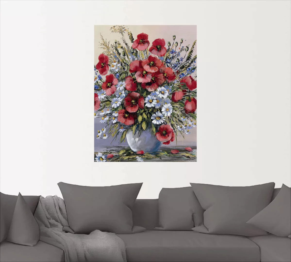 Artland Wandbild »Rote Mohnblumen«, Blumen, (1 St.), als Leinwandbild, Post günstig online kaufen