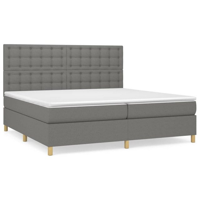 vidaXL Bettgestell Boxspringbett mit Matratze Dunkelgrau 200x200 cm Stoff B günstig online kaufen