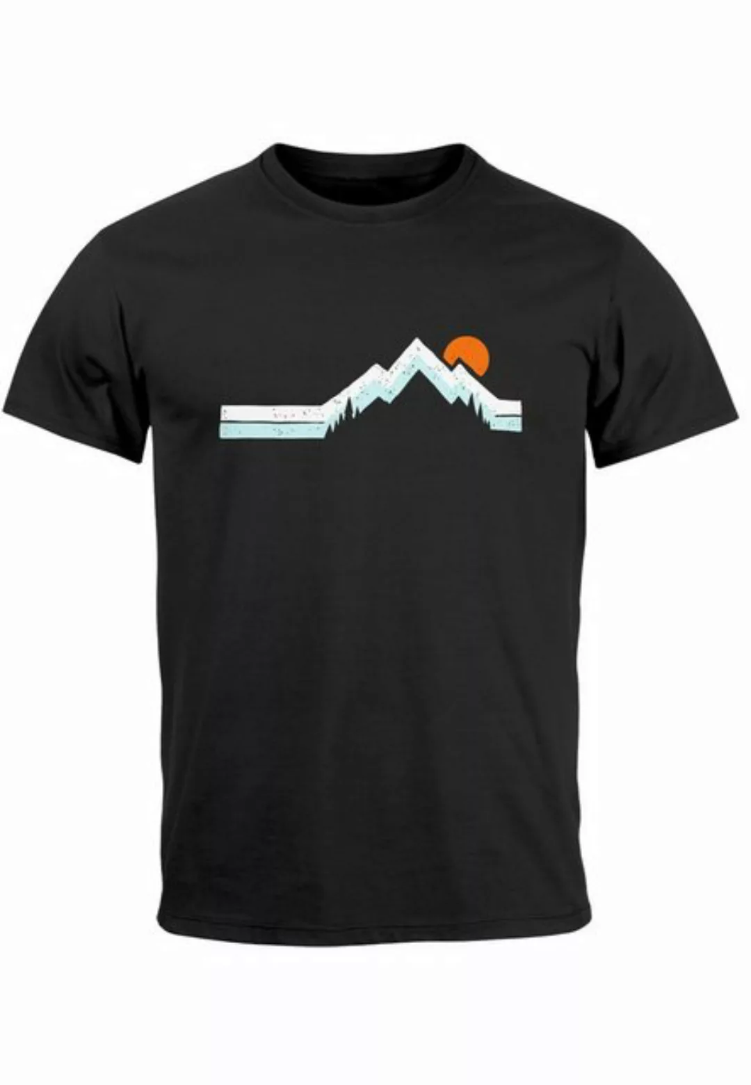 Neverless Print-Shirt Herren T-Shirt Berg Wandern Natur Outdoor Printshirt günstig online kaufen