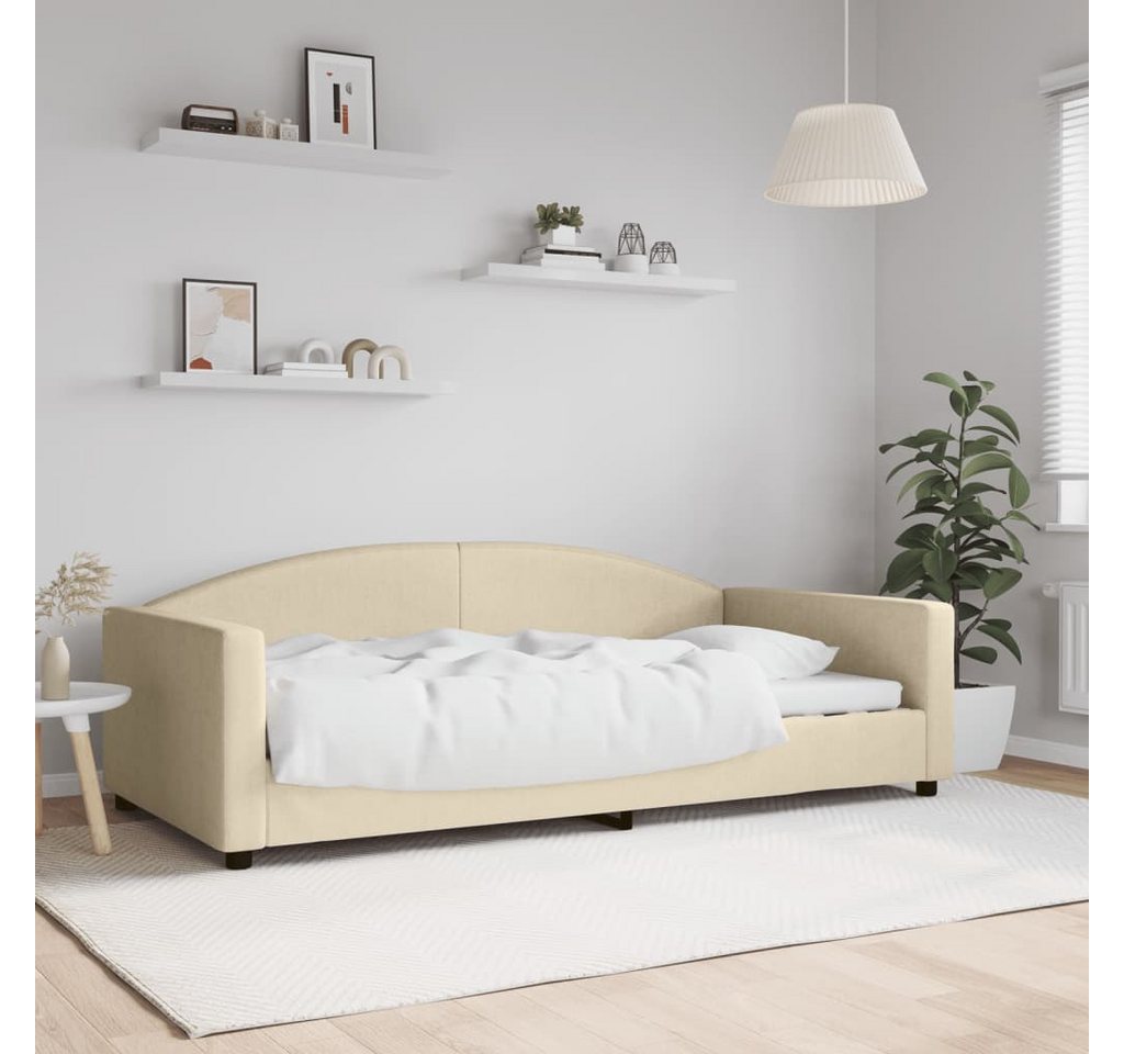 vidaXL Gästebett Tagesbett Creme 100x200 cm Stoff Gästebett Gästecouch Gäst günstig online kaufen