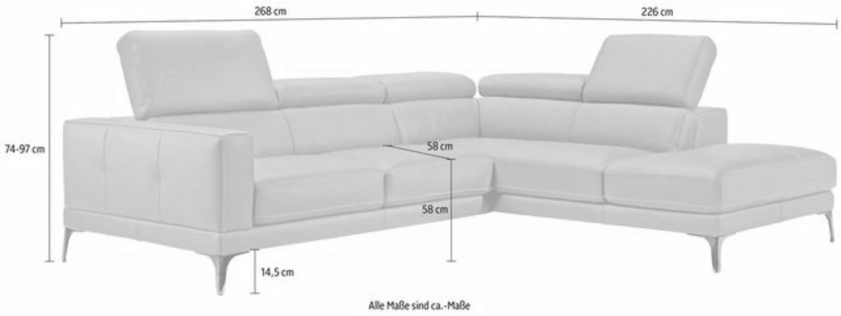 Egoitaliano Ecksofa "Claudie, Designsofa mit extrakomfortablem Sitzkomfort" günstig online kaufen