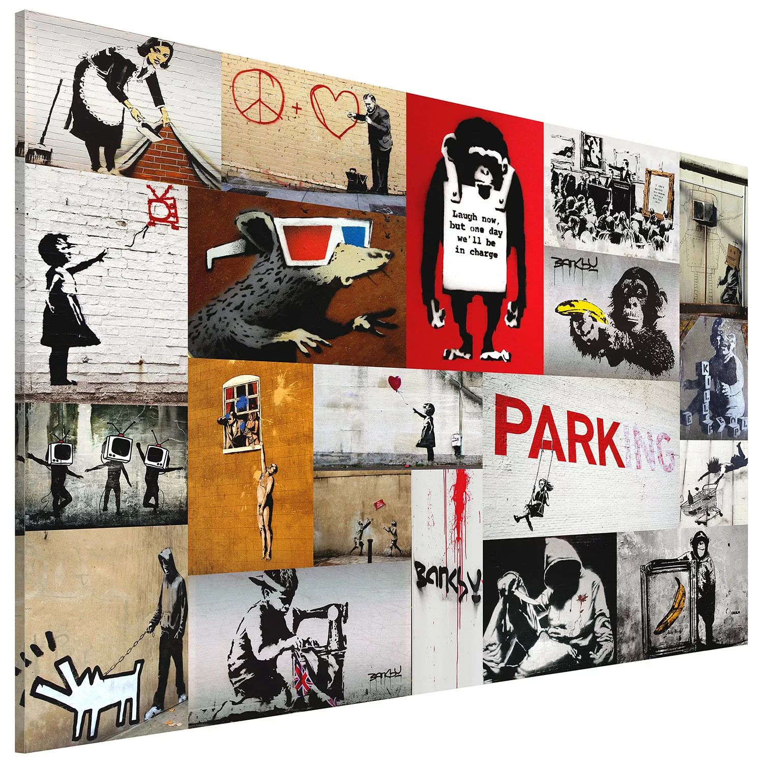 home24 Wandbild Collage (Banksy) günstig online kaufen