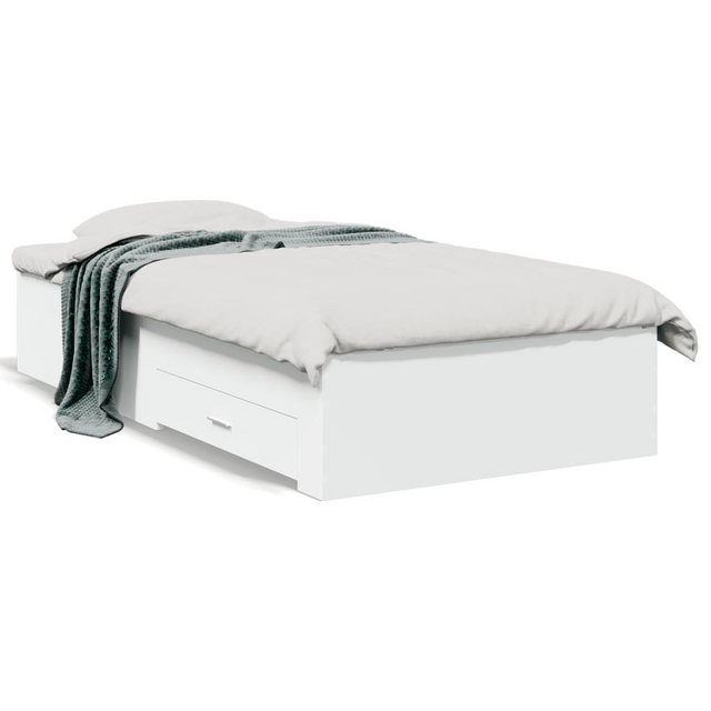 vidaXL Bett Bettgestell mit Schubladen Weiß 100x200 cm Holzwerkstoff günstig online kaufen