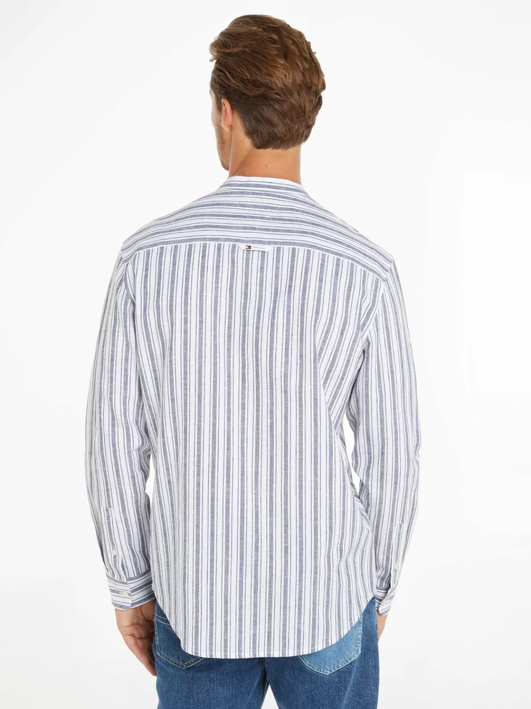 Tommy Jeans Langarmhemd TJM MAO STRIPE LINEN BLEND SHIRT günstig online kaufen