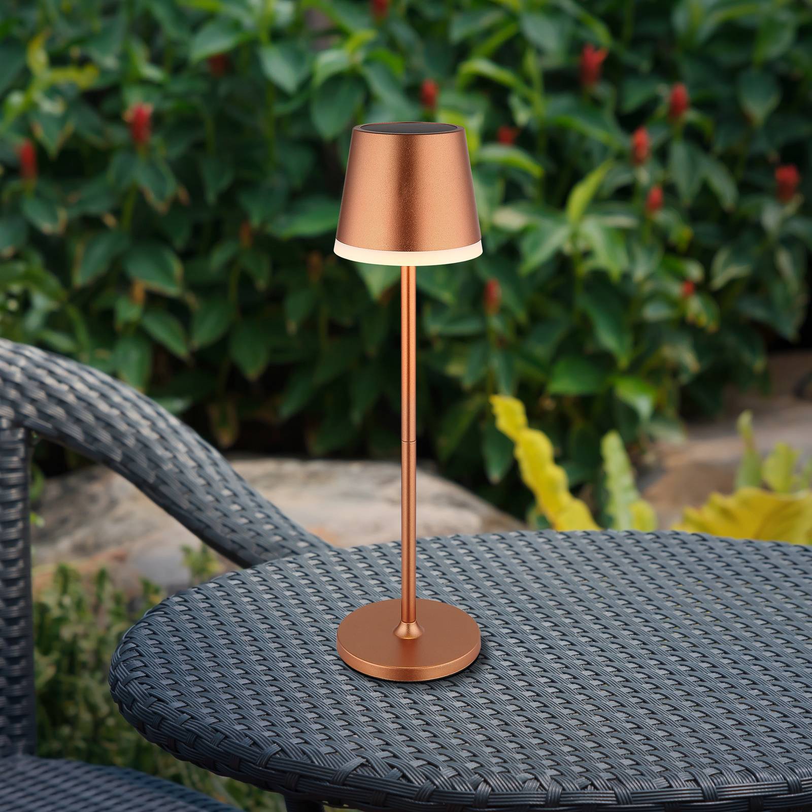 LED-Solarleuchte Metall, kupferfarben, Höhe 41 cm, IP44 günstig online kaufen