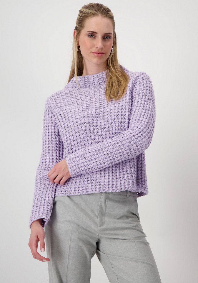 Monari Stehkragenpullover Strickmuster, weiche Haptik günstig online kaufen