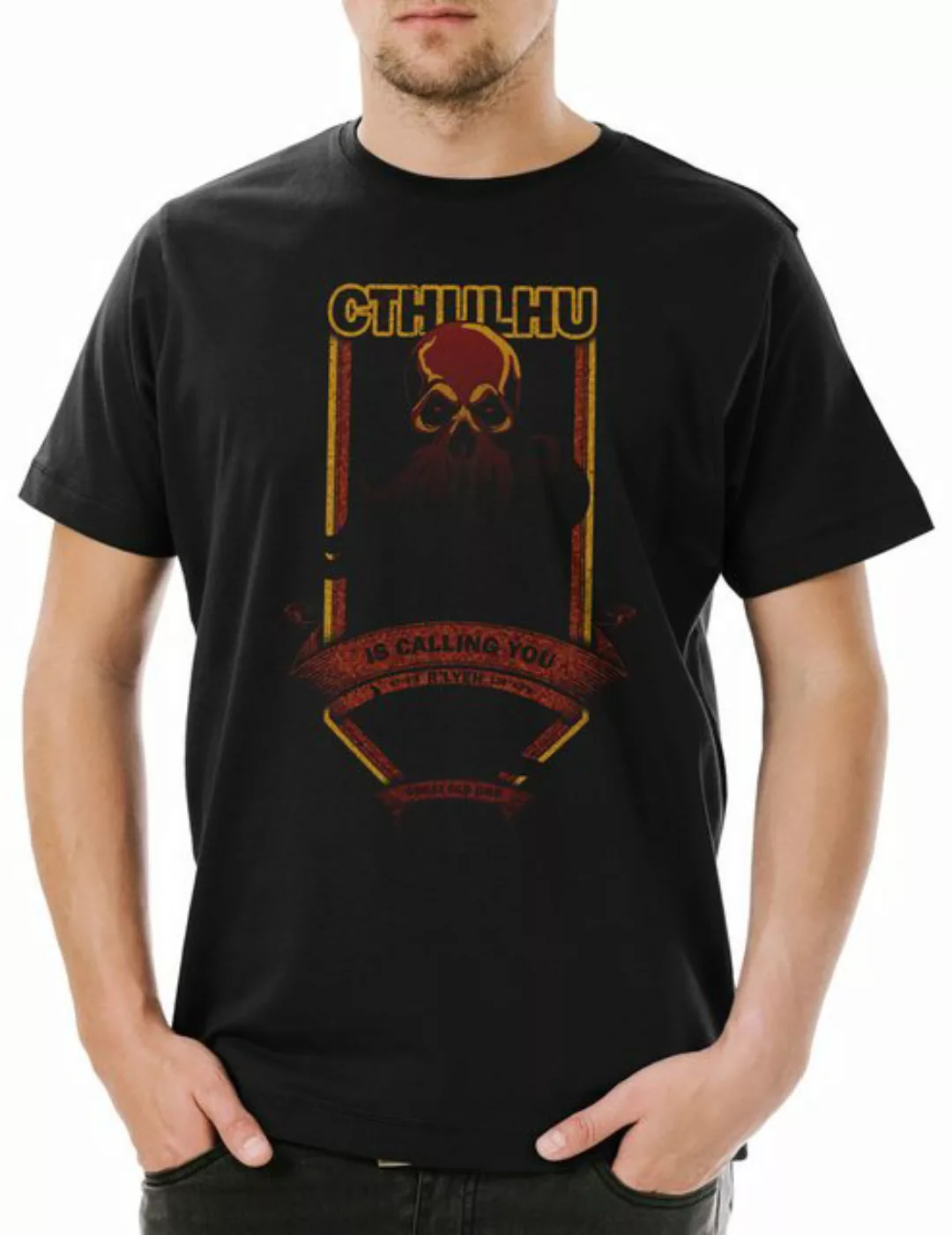 Urban Backwoods Print-Shirt Cthulhu Is Calling You Herren T-Shirt Horror Ar günstig online kaufen