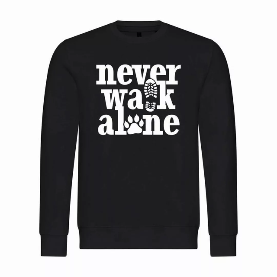 deinshirt Rundhalspullover Herren Pullover Never walk alone Mit Print Motiv günstig online kaufen