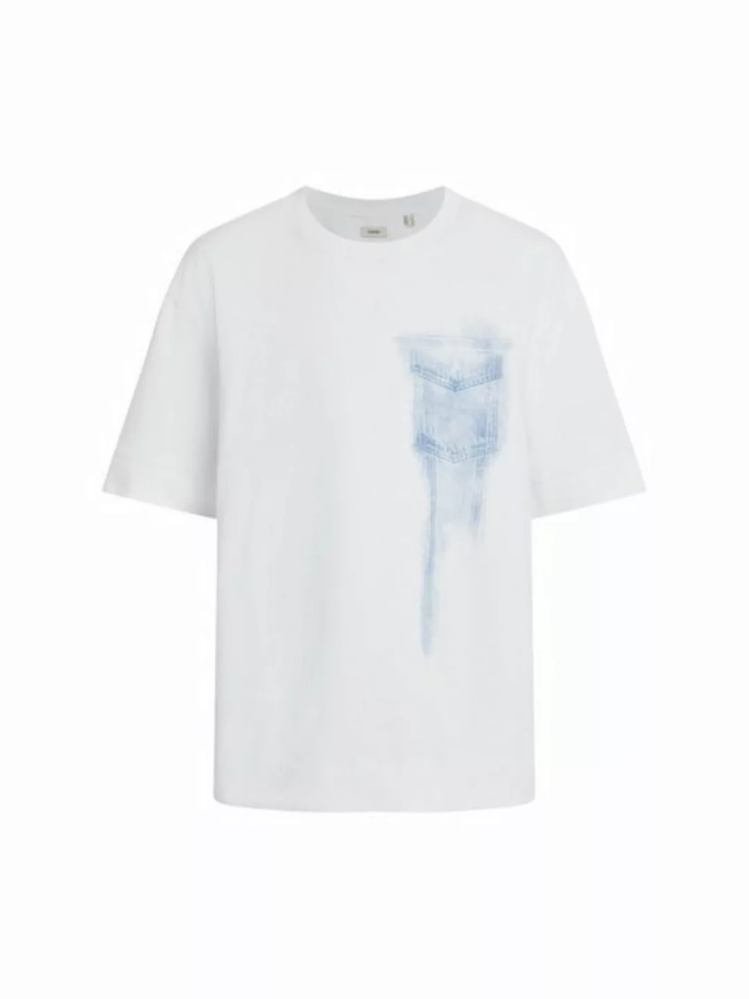 Esprit T-Shirt Denim Not Denim T-Shirt mit Indigo Print-Detail (1-tlg) günstig online kaufen