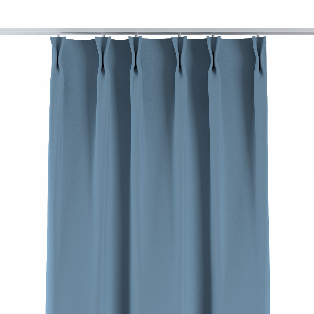 Vorhang mit flämischen 2-er Falten, blau, Blackout (verdunkelnd) (269-08) günstig online kaufen