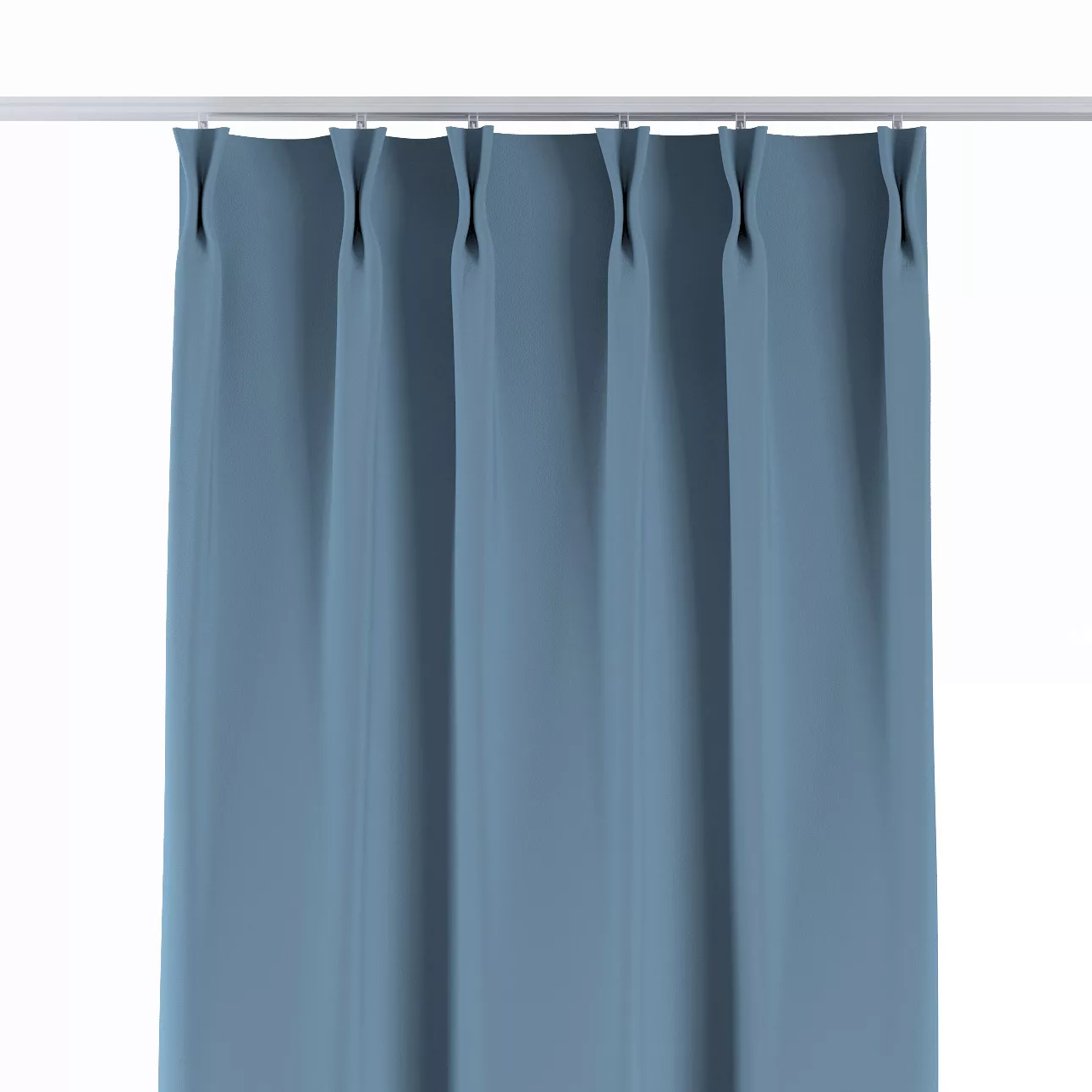 Vorhang mit flämischen 2-er Falten, blau, Blackout (verdunkelnd) (269-08) günstig online kaufen