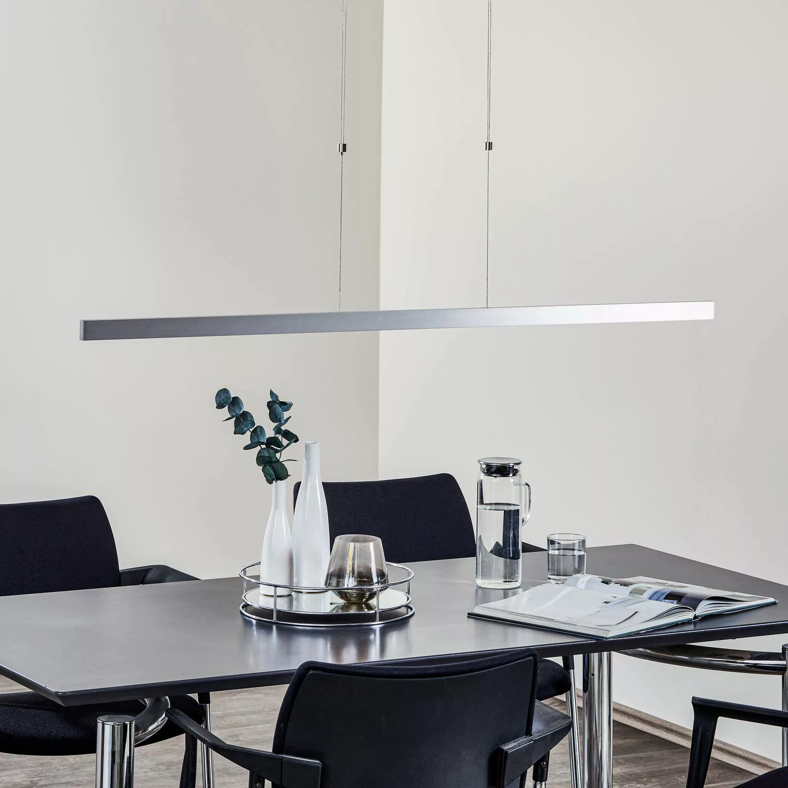 LED-Hängelampe Linn Gestensensor nickel matt 128cm günstig online kaufen