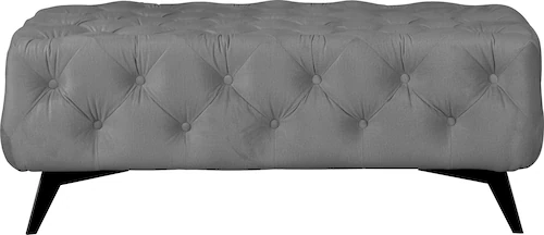 Leonique Polsterhocker "Amaury", Chesterfield-Optik, Breite 120cm, Fußfarbe günstig online kaufen