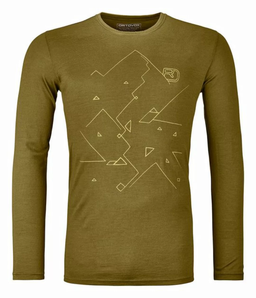 Ortovox Langarmshirt 185 MERINO TANGRAM LS M - Herren Longsleeve - green mo günstig online kaufen