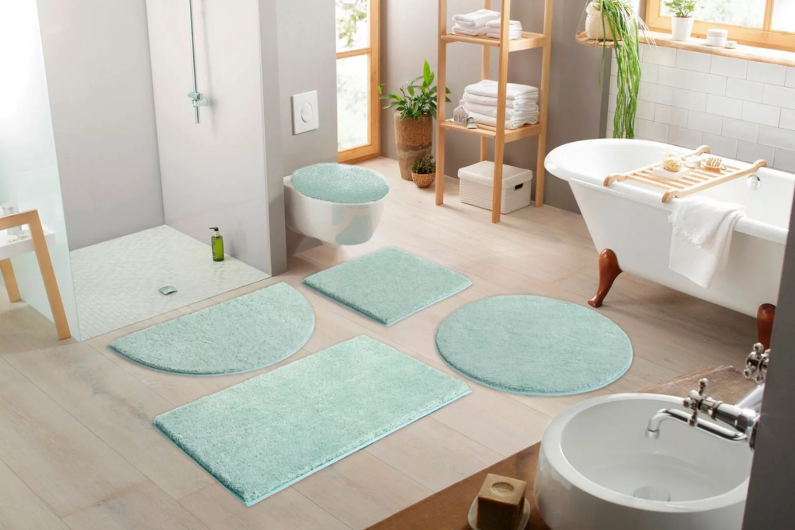 my home Badematte »Jos«, Höhe 22 mm, rutschhemmend beschichtet, fußbodenhei günstig online kaufen