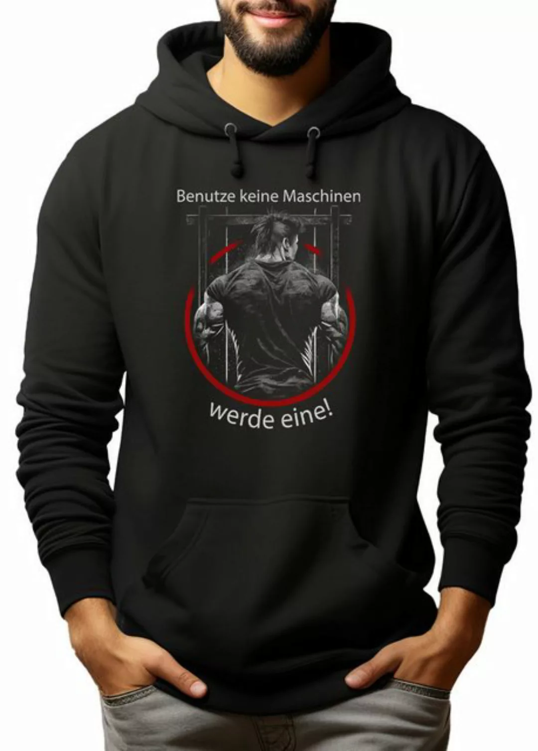 MyDesign24 Hoodie Herren Kapuzen Sweatshirt - Bodybuilding print werde eine günstig online kaufen