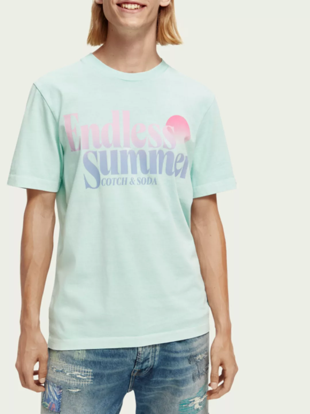 Scotch & Soda Regular Fit T-Shirt mit „Garment-Dye“-Artwork günstig online kaufen