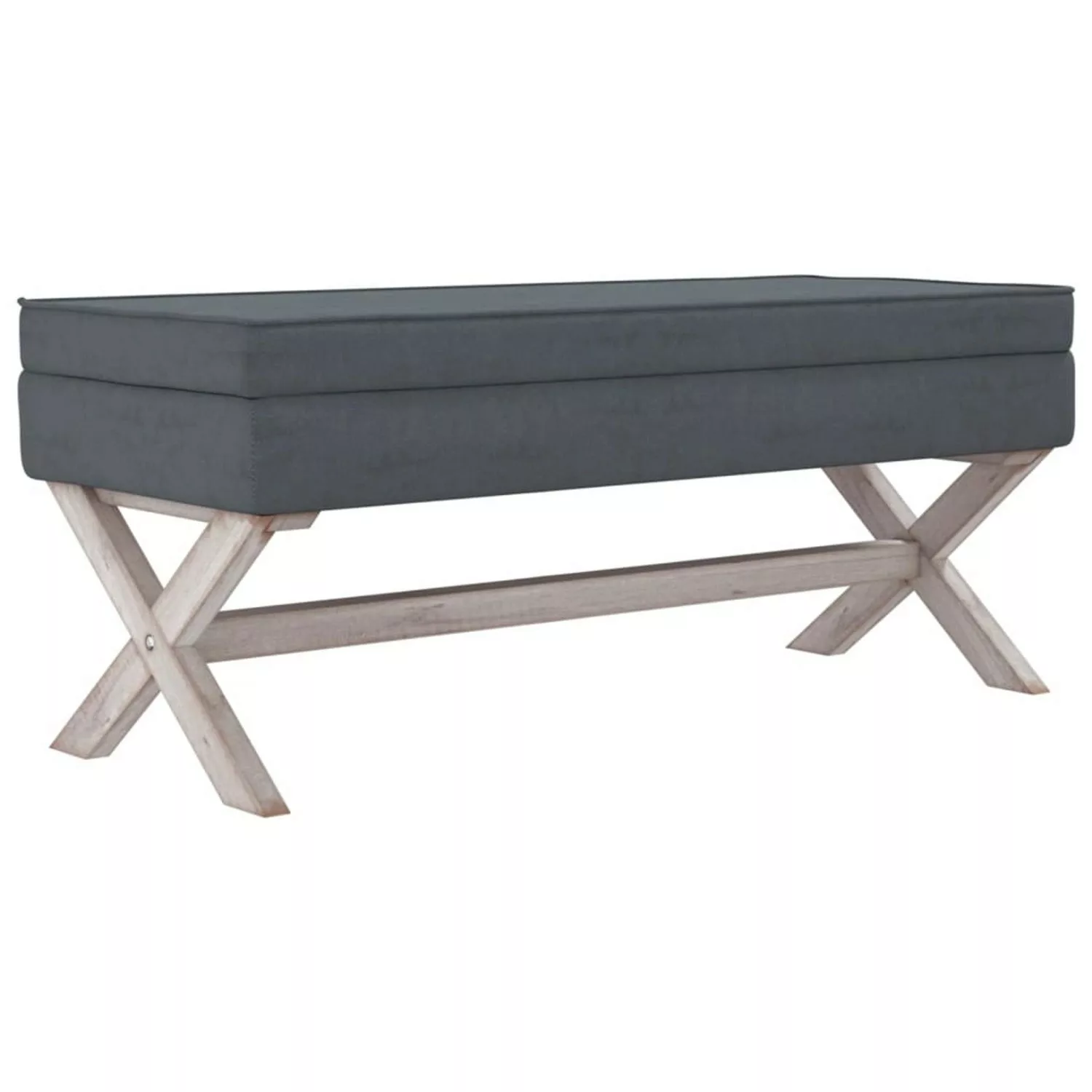 vidaXL Hocker mit Stauraum Dunkelgrau 110x45x49 cm Samt günstig online kaufen