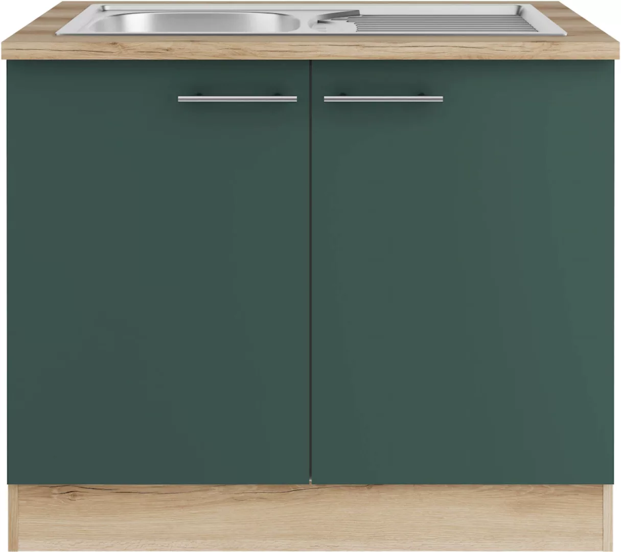 OPTIFIT Spülenschrank "Bella", Breite 100 cm, mit Edelstahl-Einbauspüle günstig online kaufen