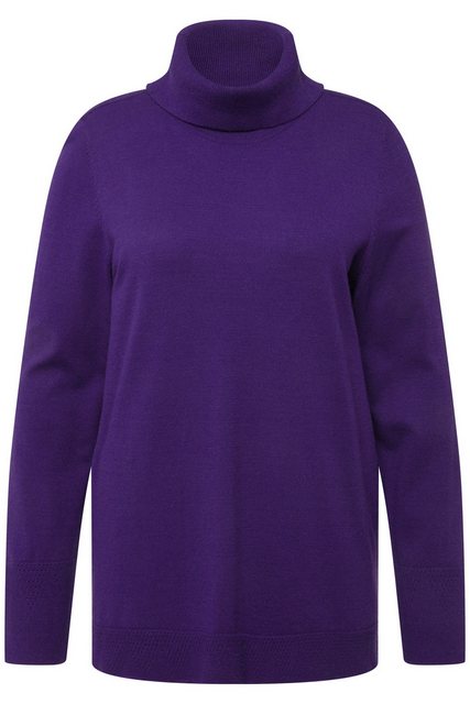 Ulla Popken Strickpullover Rollkragenpullover breite Rippbündchen Langarm günstig online kaufen