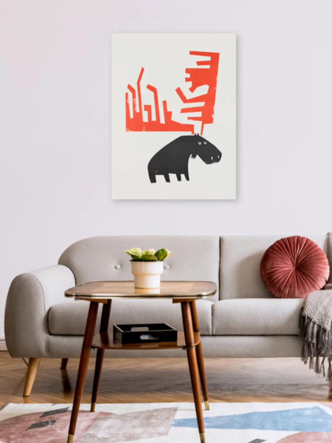 Poster / Leinwandbild - Grumpy Moose günstig online kaufen