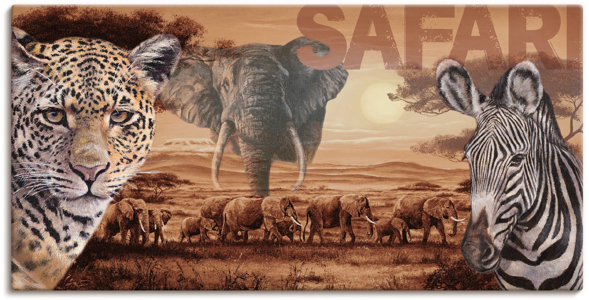 Artland Wandbild "Safari", Wildtiere, (1 St.), als Alubild, Outdoorbild, Le günstig online kaufen