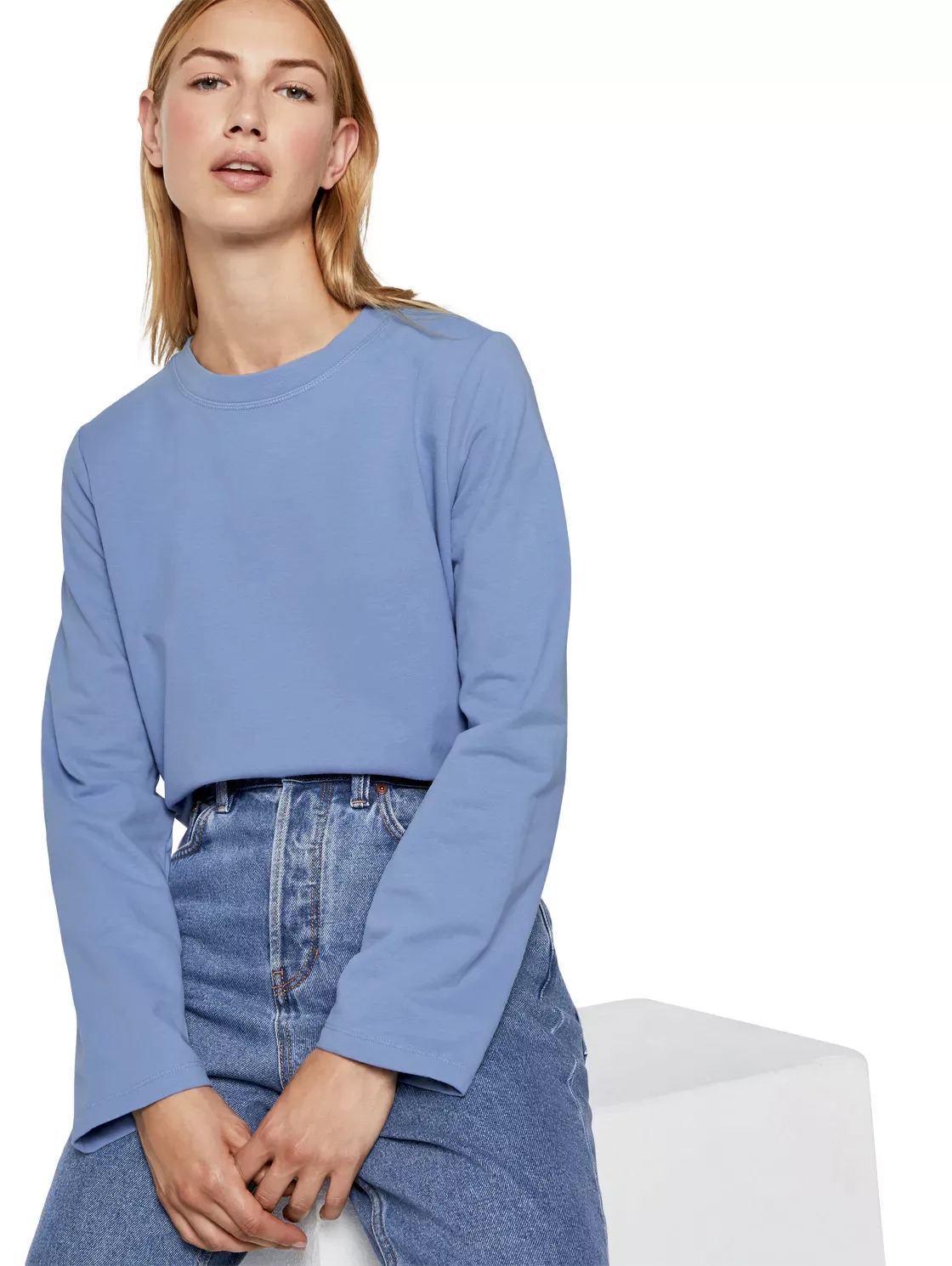 Tom Tailor Denim Cozy Sweatshirt hellblau günstig online kaufen