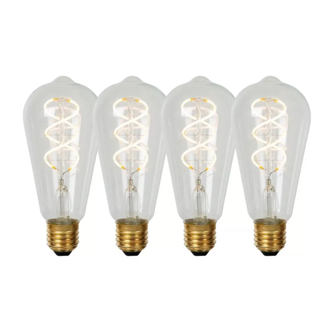 LED Leuchtmittel E27 - St64 in Transparent 4,9W 460lm 2700K 4er-Pack günstig online kaufen