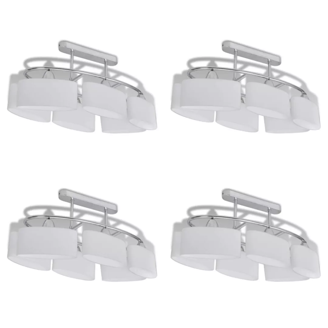 Deckenlampe Mit Ellipsenförmigen Glasschirmen 4 Stk. E14 günstig online kaufen