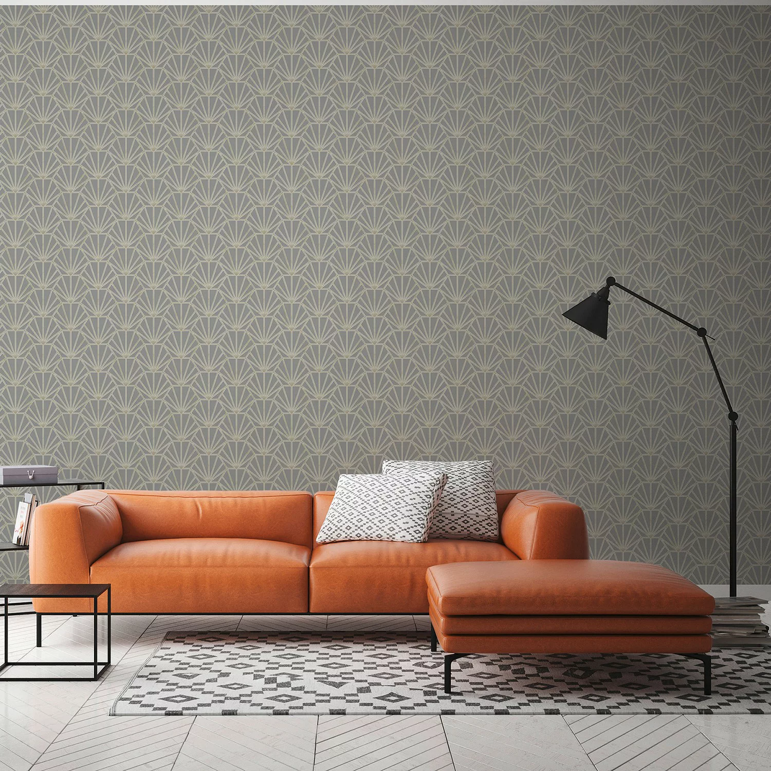 Bricoflor 20er Jahre Tapete in Grau und Gold Art Deco Tapete für Wohnzimmer günstig online kaufen