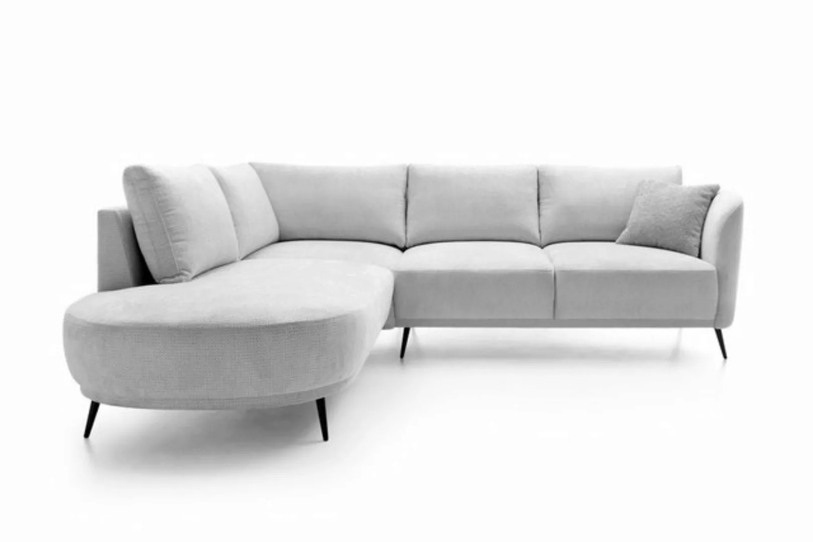 Goldstoff Ecksofa Aurora Ecksofa mit Recamiere rechts, Beige – Modernes Des günstig online kaufen