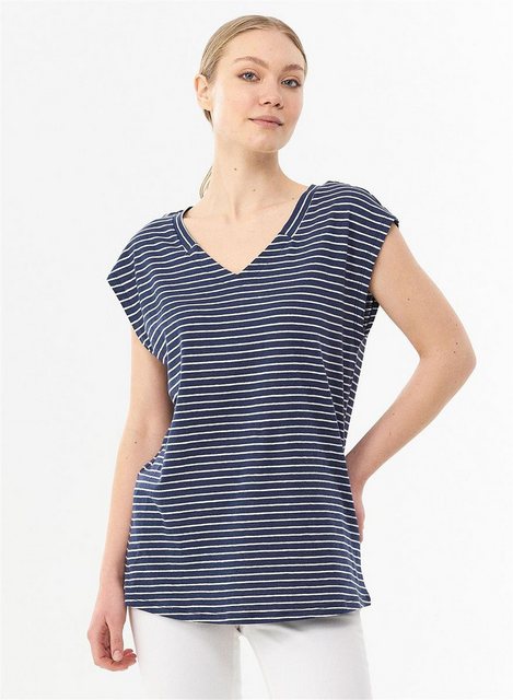 ORGANICATION T-Shirt Women's Striped T-Shirt in Navy/Off White günstig online kaufen